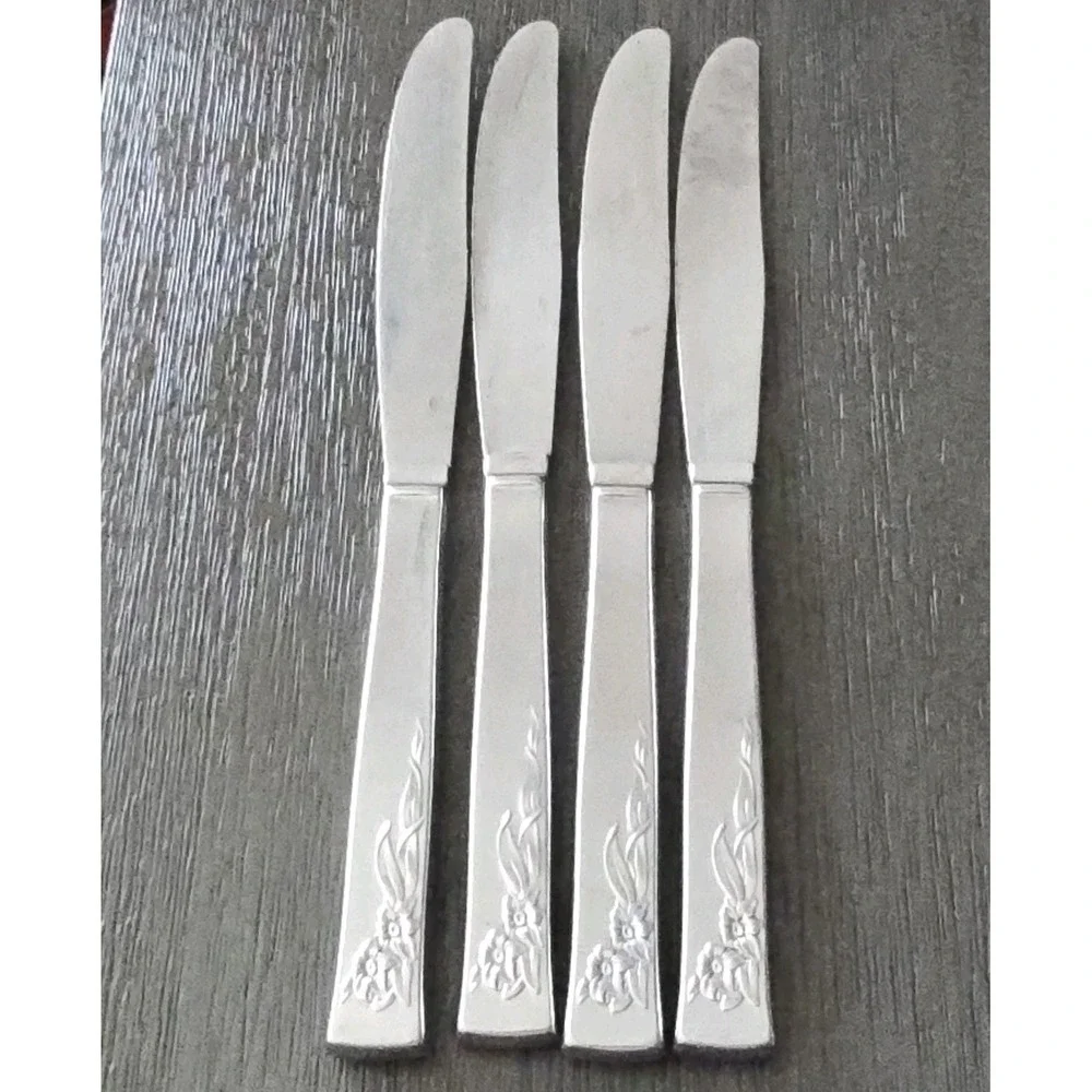 Oneida Stanhome Stainless Daffodil‎  Dinner Butter Knives Set of 4 Flatware